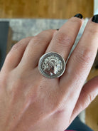 Alexander the Great Portrait Coin Ring in Sterling Silver (DT-109)