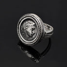 Alexander the Great Portrait Coin Ring in Sterling Silver (DT-114)