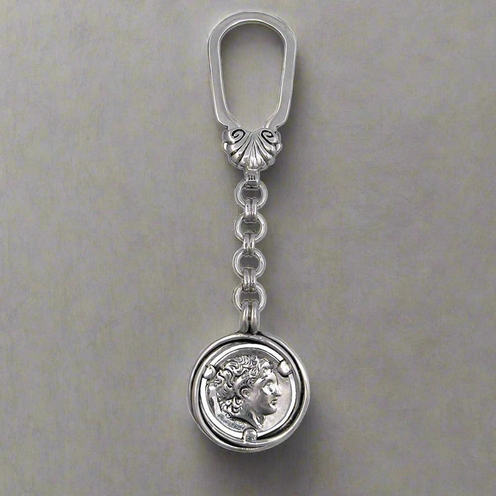 Alexander the Great Portrait Keyring in sterling silver