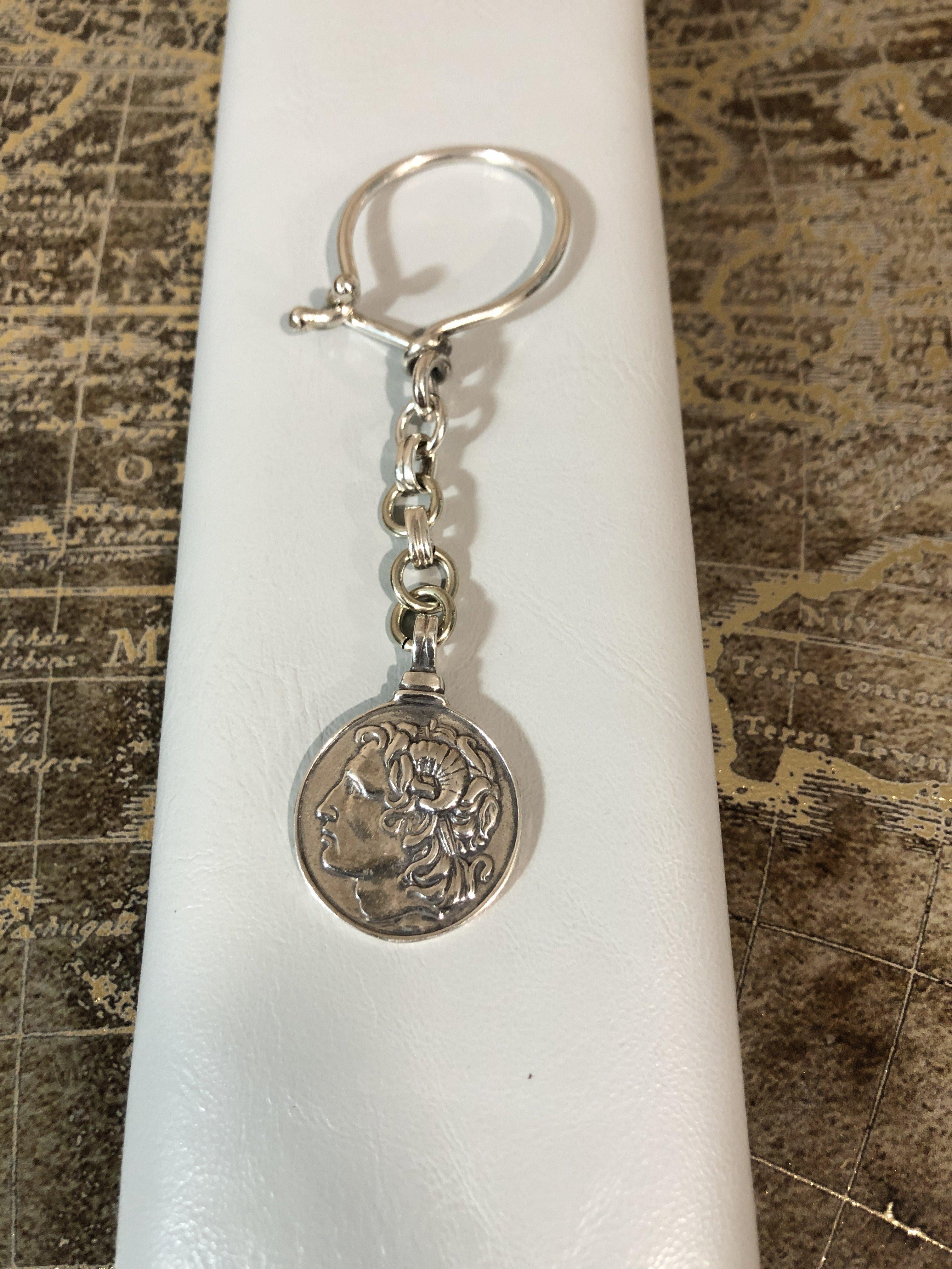 Alexander the Great keychain in sterling silver (MP-03)