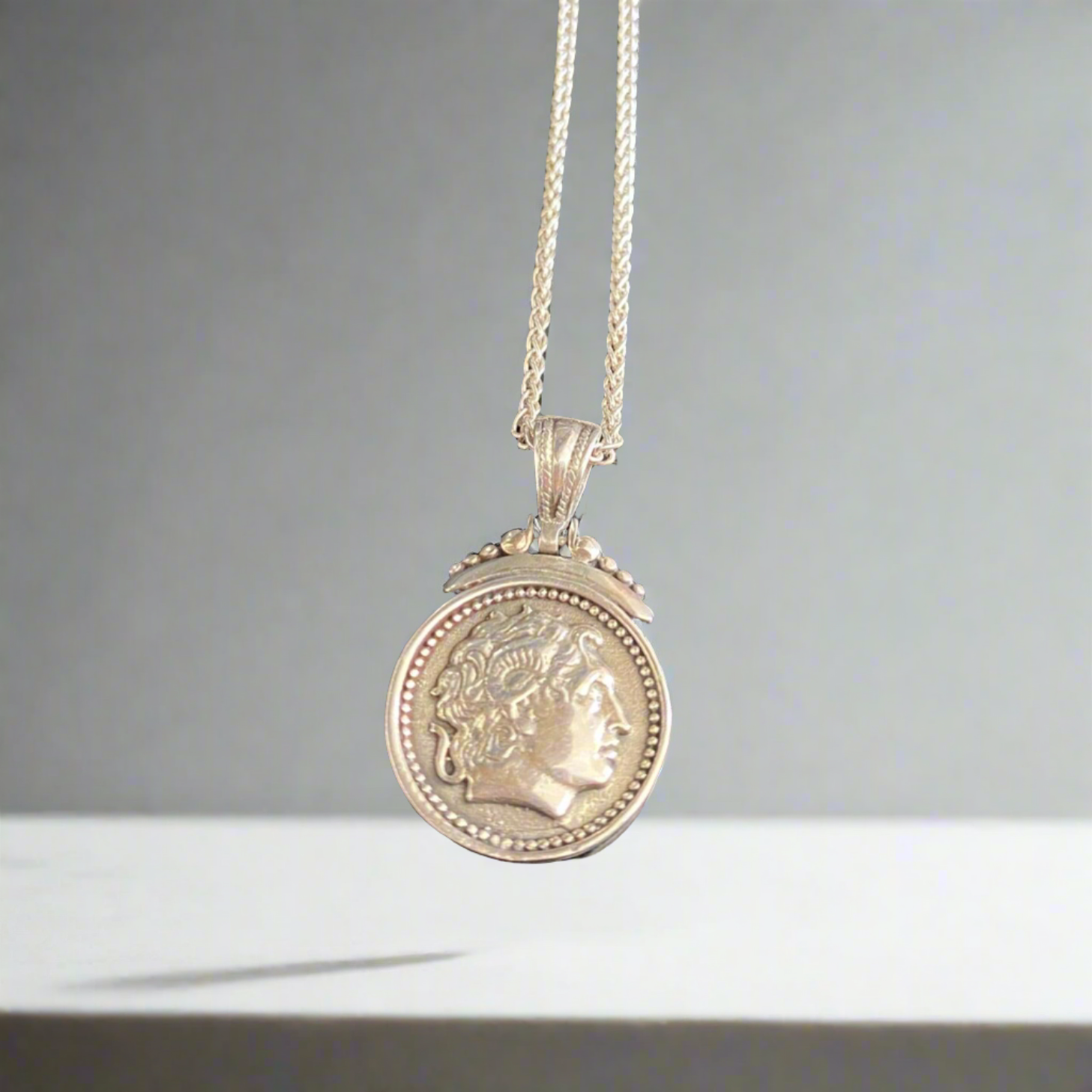 Alexander the Great pendant, Silver Coin Pendant, Greek Jewelry, Alexander the Great