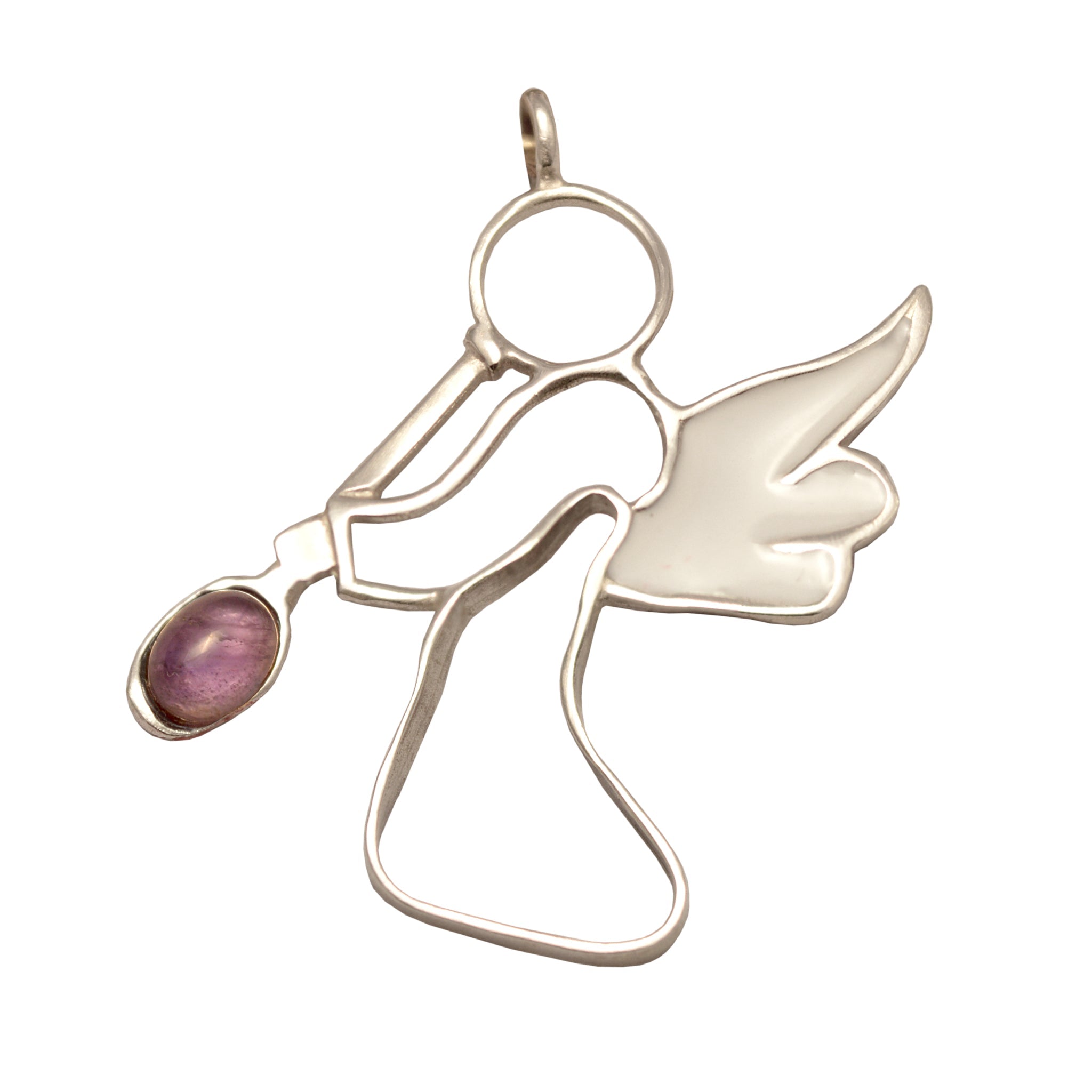 Angel Charm on Plexiglas, silver charm with bronze leaves, home decor, gift idea, charm favor