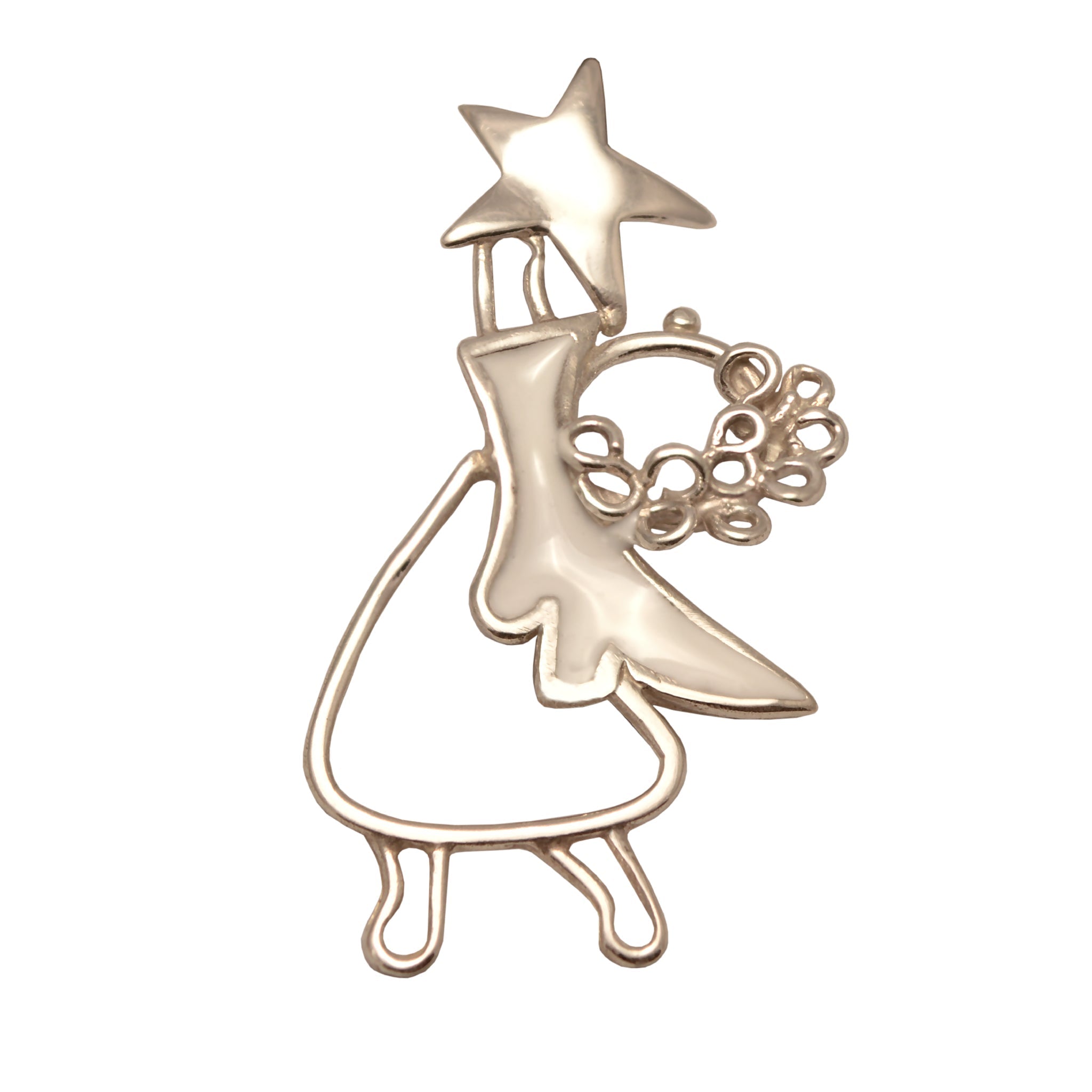 Angel Charm on Plexiglas, silver charm with bronze leaves, home decor, gift idea, charm favor