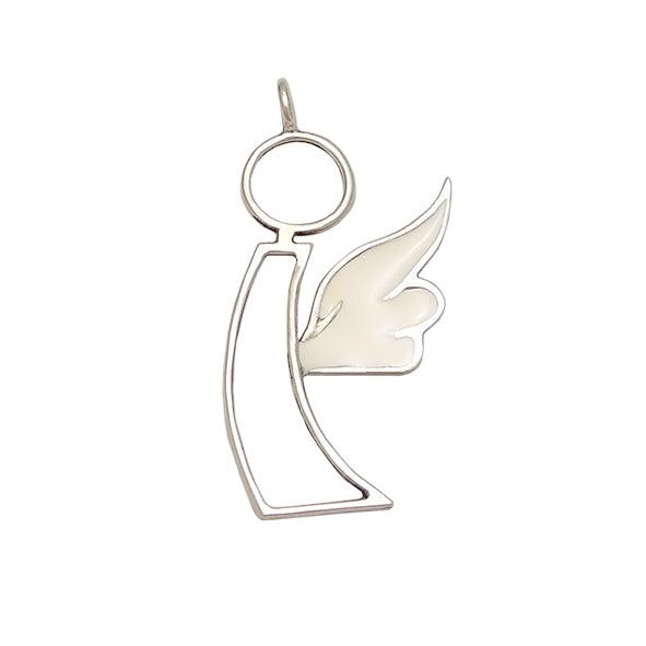 Angel Charm on Plexiglas, silver charm with bronze leaves, home decor, gift idea, charm favor