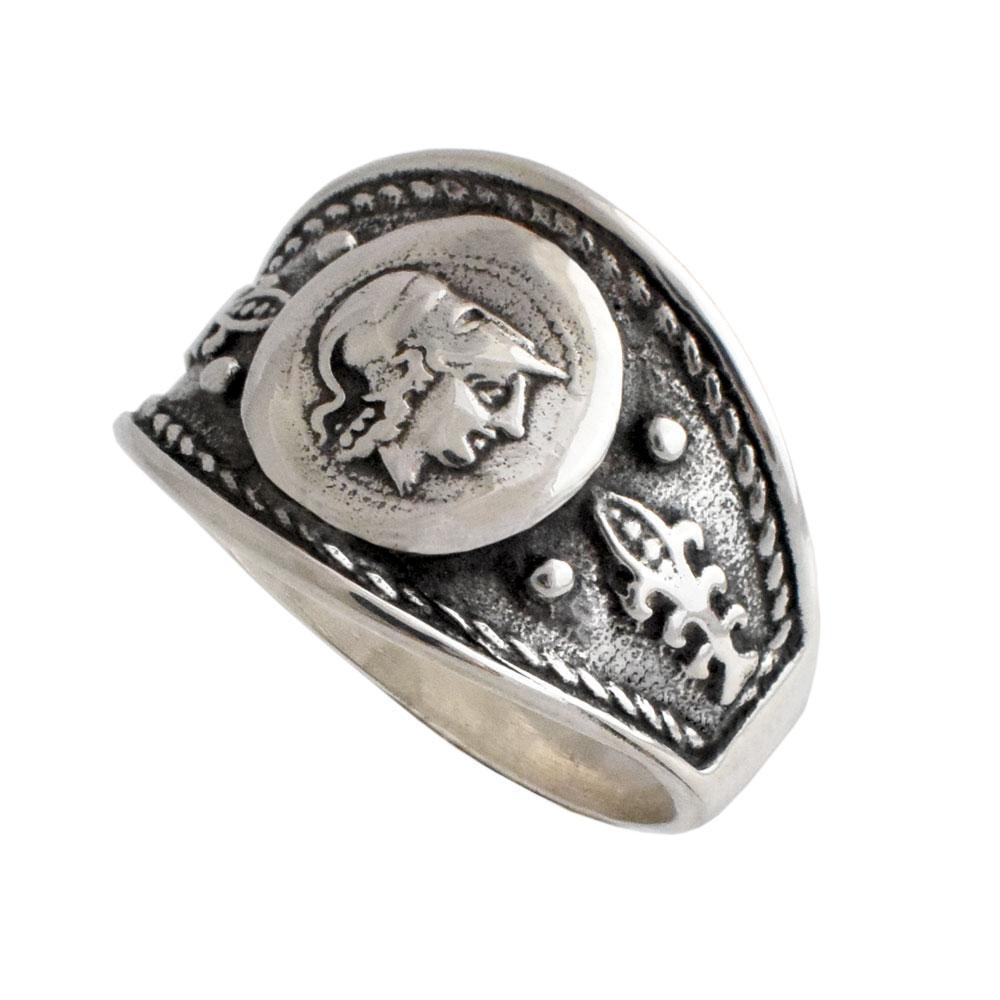 Athena Goddess Coin Ring, Greek Drachma Coin ring, Handmade Ring, Sterling Silver Ring (DT-107)