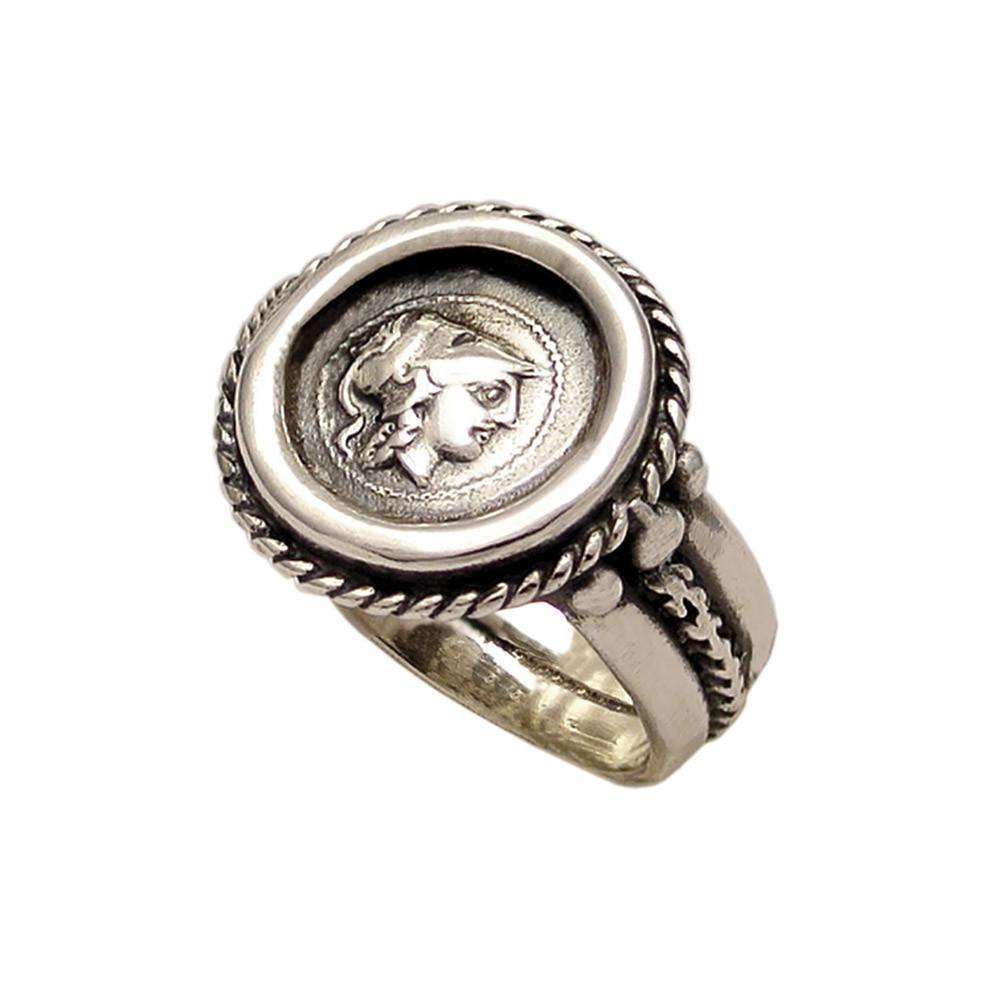 Athena Goddess Coin Ring, Greek Drachma coin ring, Handmade Ring (DT-101)