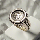 Athena Goddess Coin Ring, Greek Drachma coin ring, Handmade Ring (DT-101)