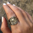 Athena Goddess Coin Ring, Handmade Ring, Greek Jewelry, Sterling Silver Ring (DT-113)