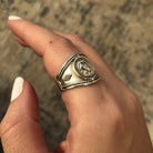 Athena Goddess Coin Ring, Handmade Ring, Greek Jewelry, Sterling Silver Ring (DT-113)