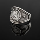 Athena Goddess Coin Ring, Handmade Ring, Greek Jewelry, Sterling Silver Ring (DT-113)