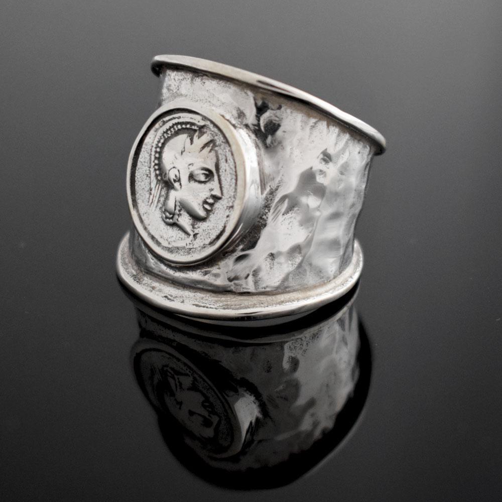 Athena Goddess Coin Ring in Sterling Silver (DT-100)