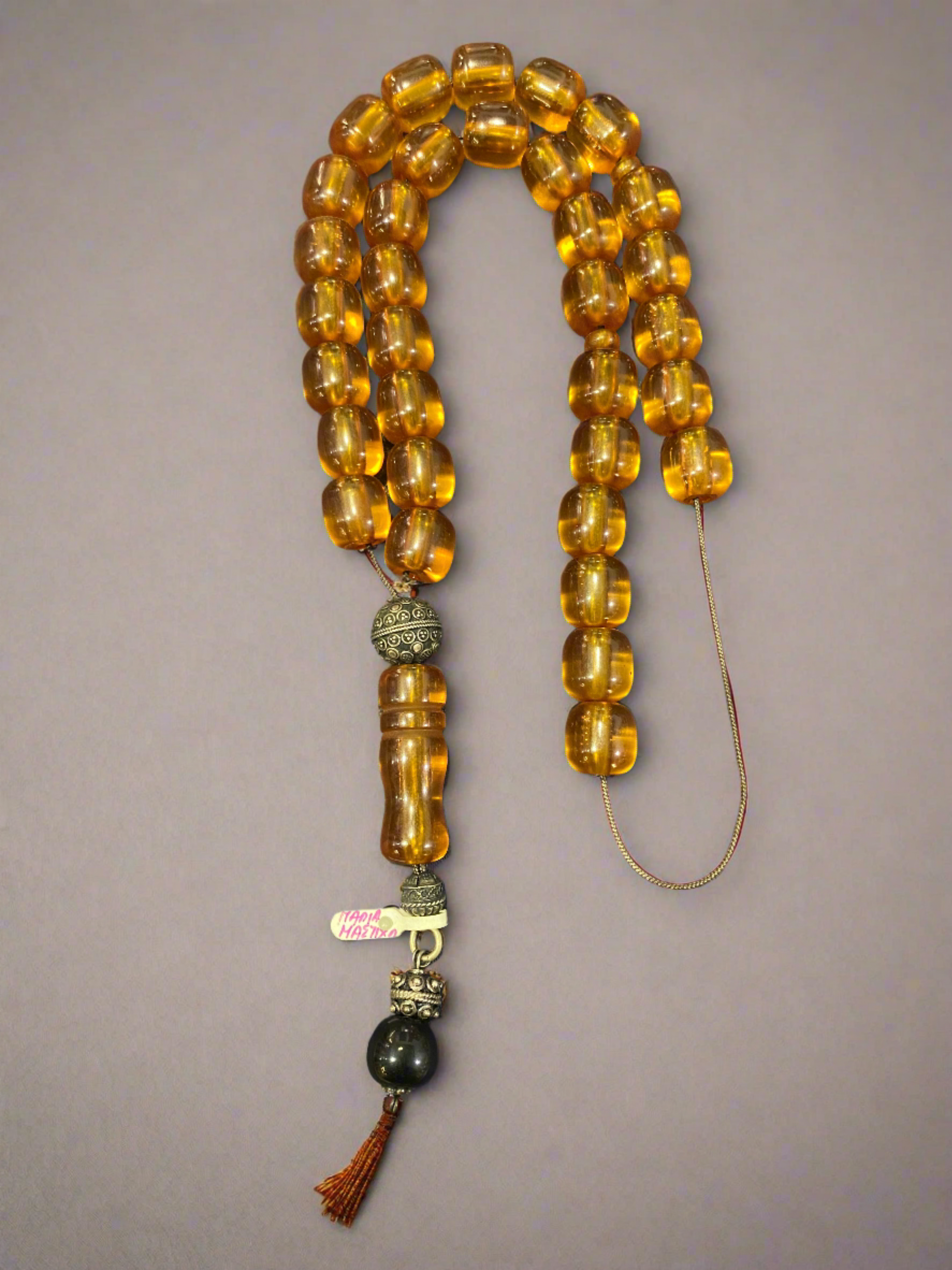 Authentic Mastic Amber Beads Komboloi (ROS-01)