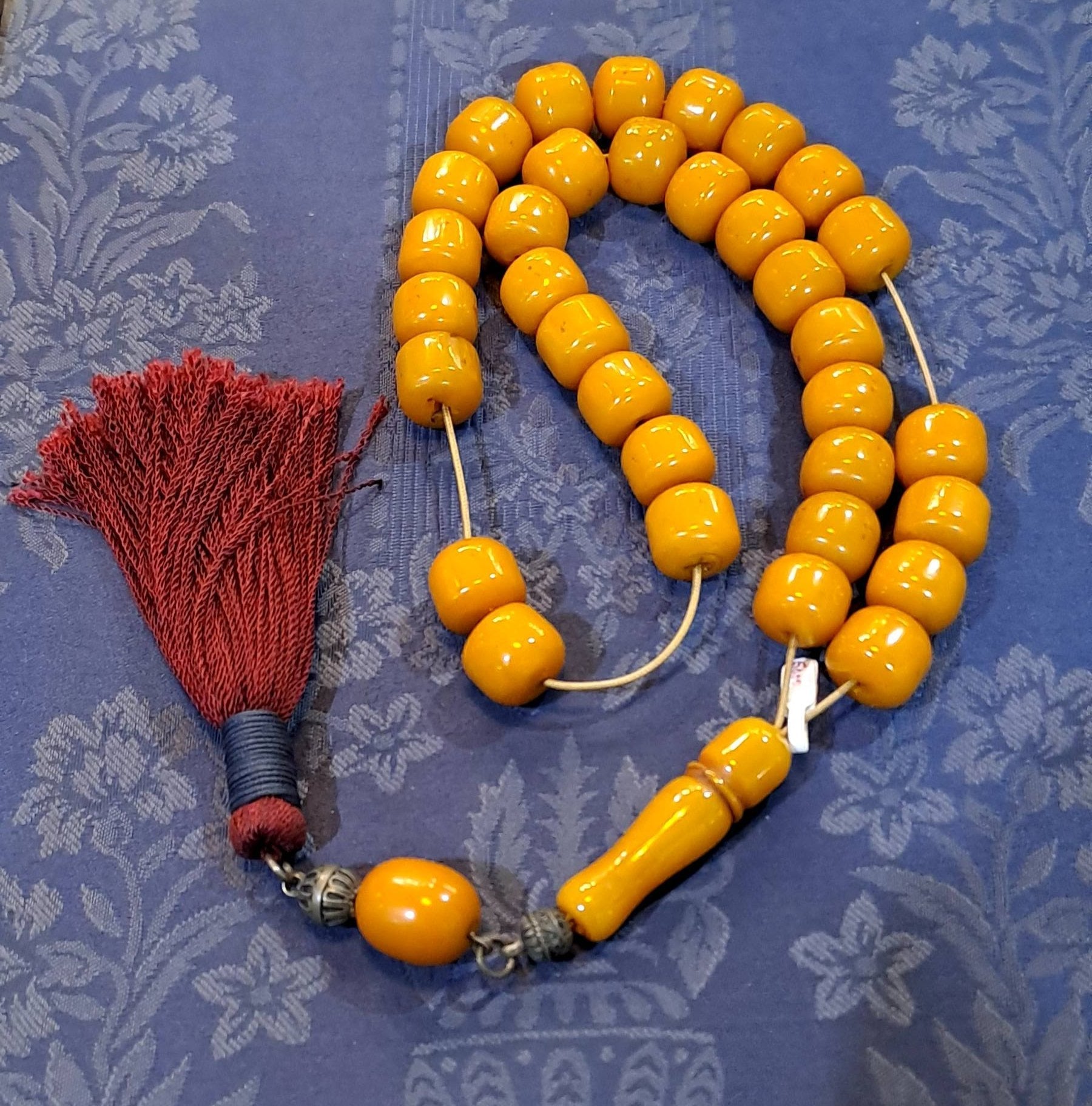 Authentic Old Amber Komboloi, Collectible (Old Amber Rosary) (ROS-45)