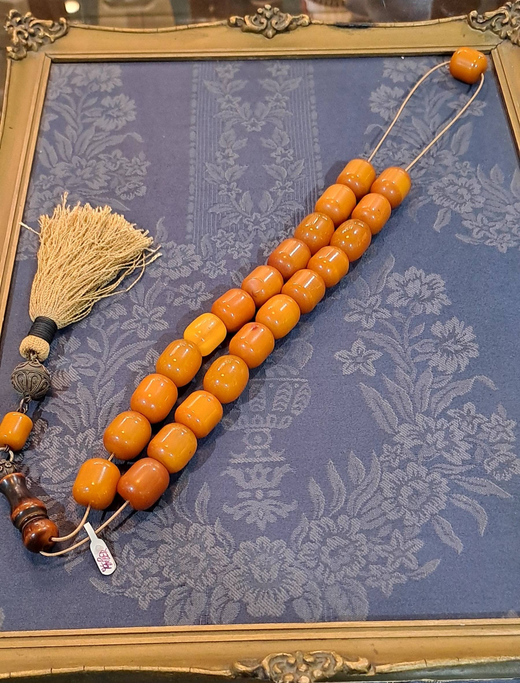 Authentic Old Amber Komboloi (Old Amber Rosary) (ROS-46)