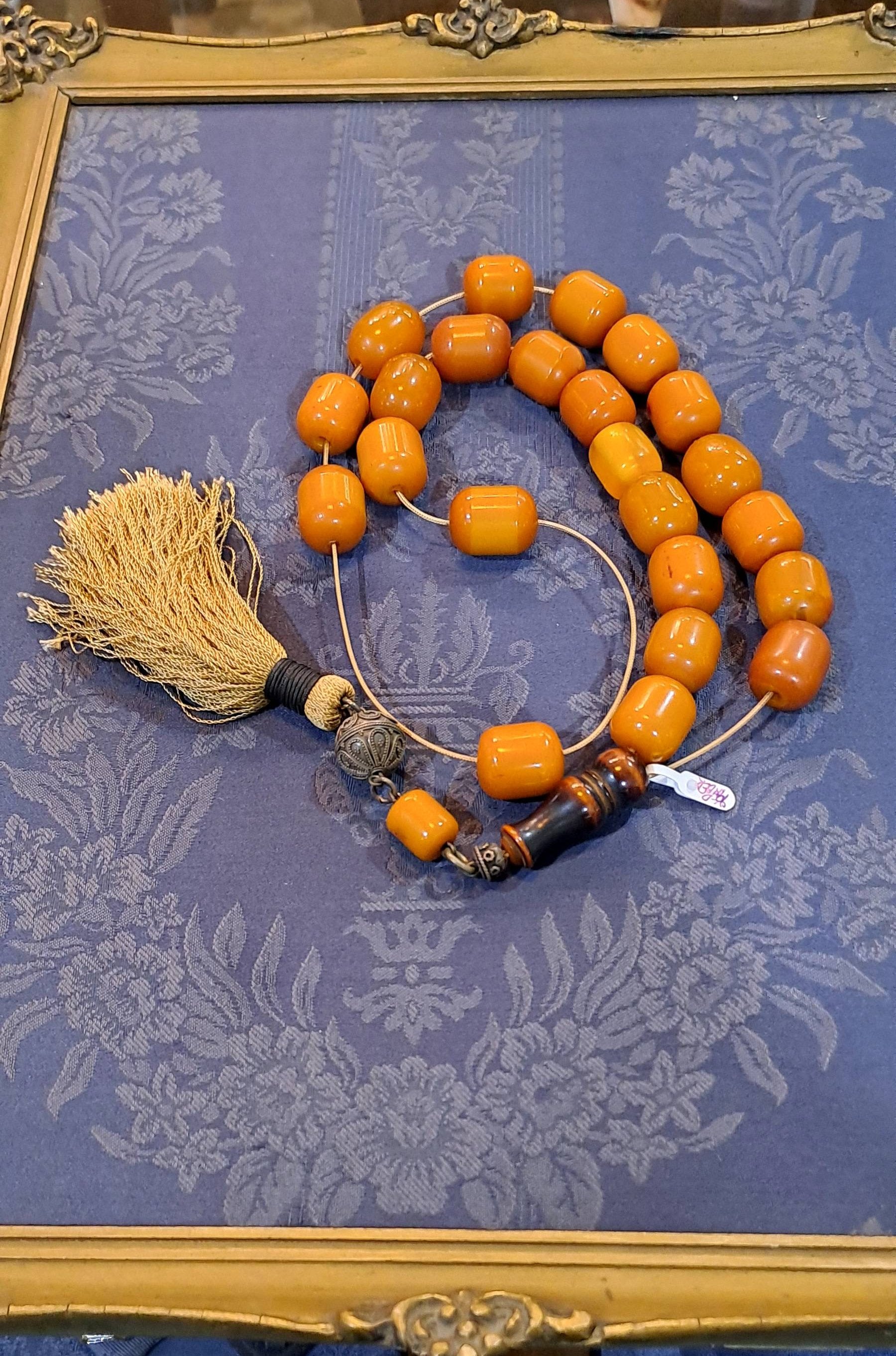 Authentic Old Amber Komboloi (Old Amber Rosary) (ROS-46)