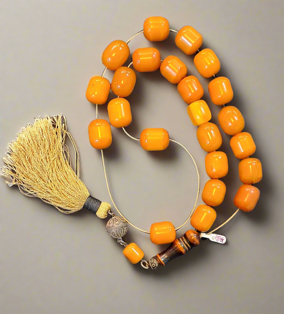 Authentic Old Amber Komboloi (Old Amber Rosary) (ROS-46)