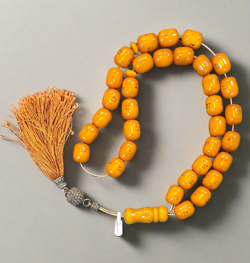 Authentic Old Amber Komboloi (Old Amber Rosary) (ROS-53)