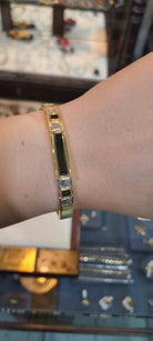 Bracelet in 18k gold with Green Tourmaline (Verdelite) and diamonds (C-03)