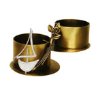 Bronze Candleholder with Greek Traditional Sterling Silver Charm (KU-01)