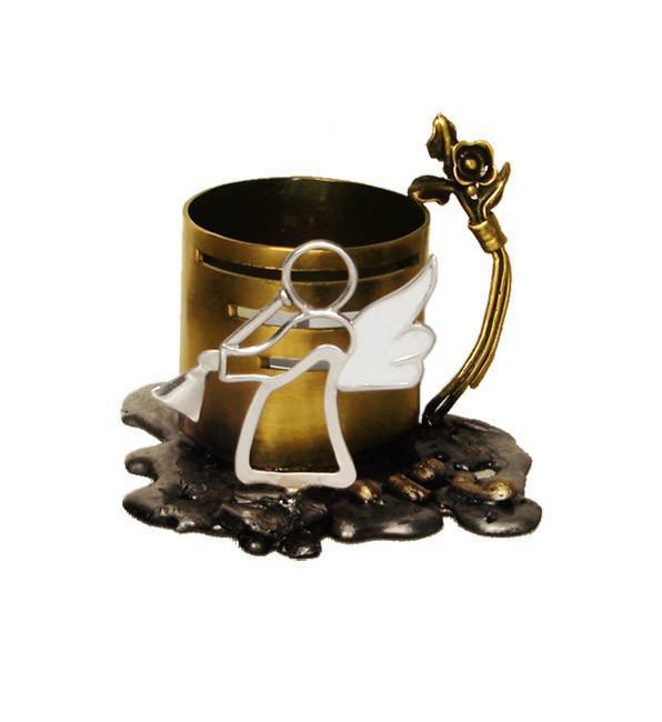 Bronze Candleholder with Silver Angel (KU-05)