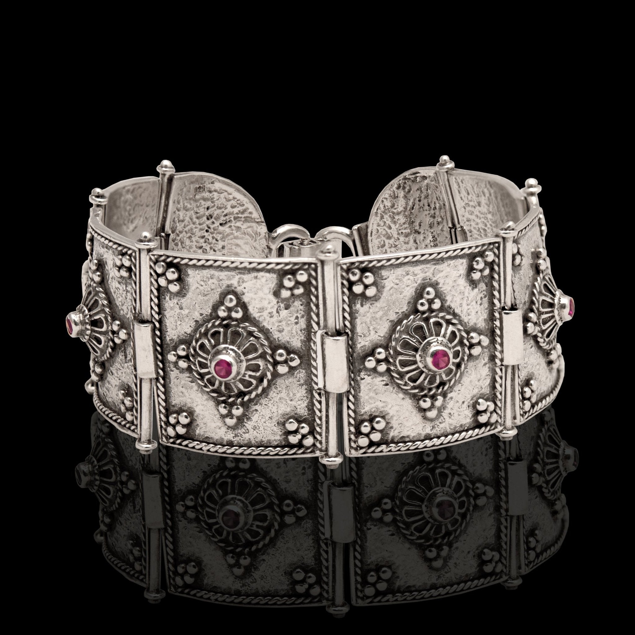 Byzantine Bracelet in Sterling Silver with zircon (B-02)