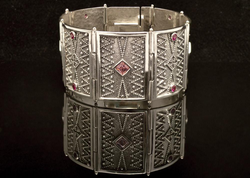 Byzantine Bracelet in Sterling Silver with zircon (B-05)