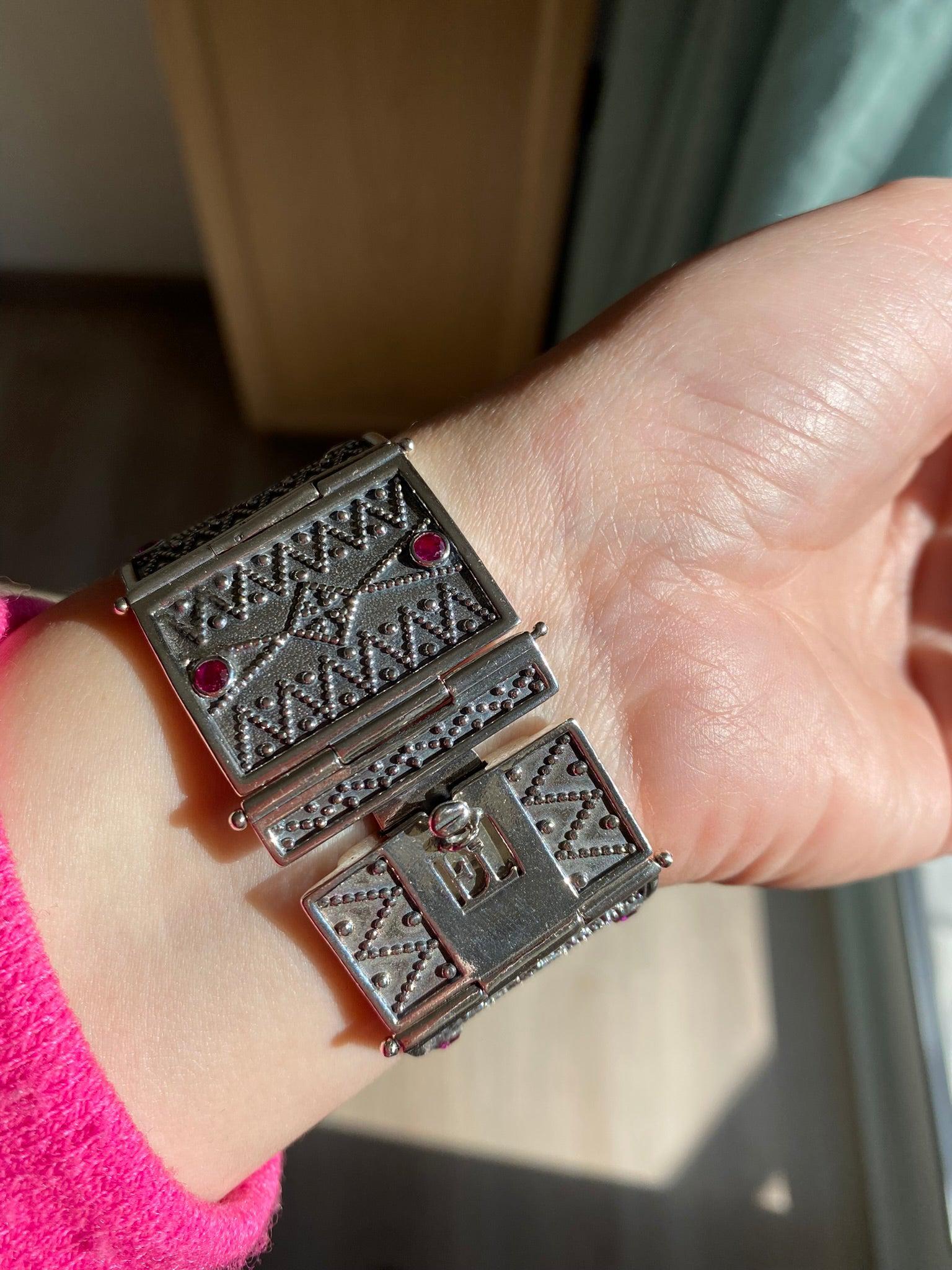 Byzantine Bracelet in Sterling Silver with zircon (B-07)