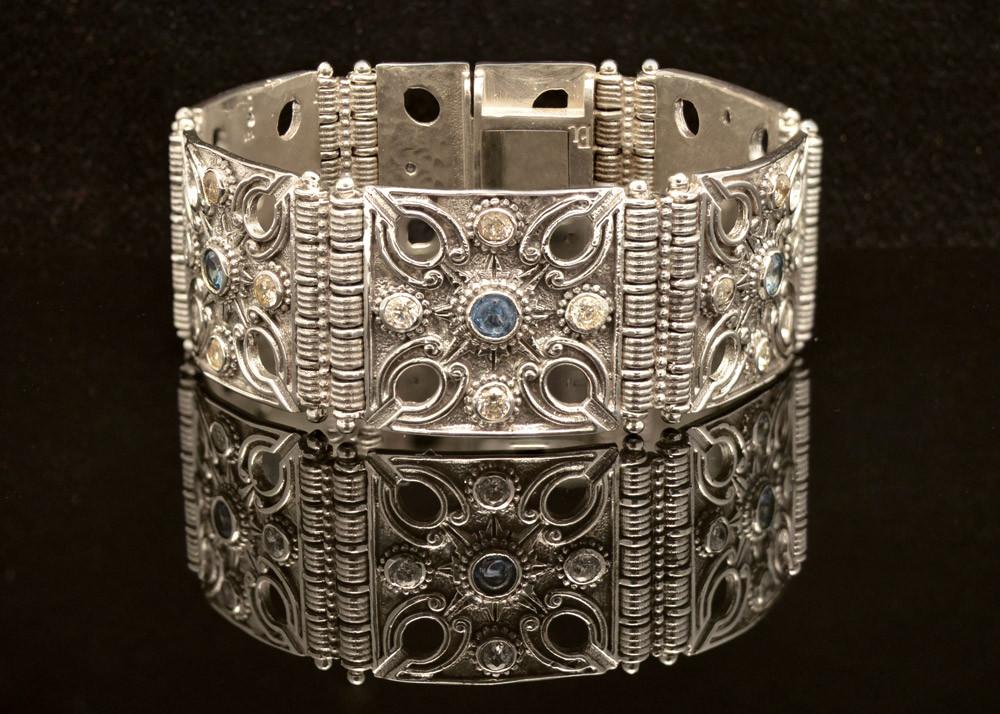 Byzantine Bracelet in Sterling Silver with zircon (B-08)