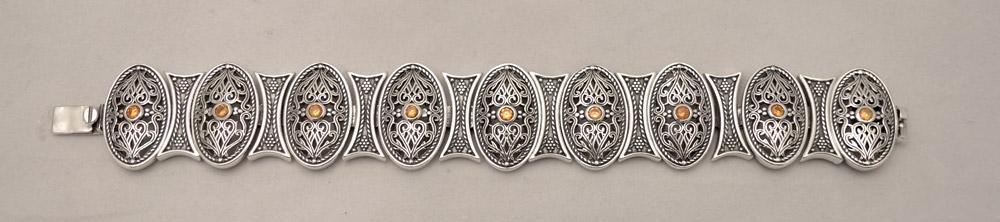 Byzantine Bracelet in Sterling Silver with zircon (B-10)