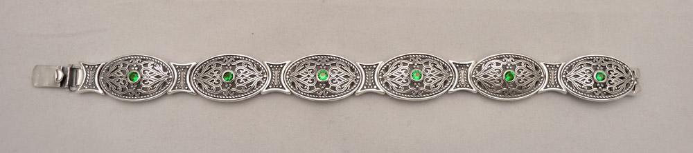 Byzantine Bracelet in Sterling Silver with zircon (B-11)