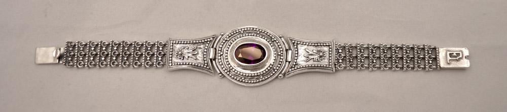 Byzantine Bracelet in Sterling Silver with zircon (B-17)