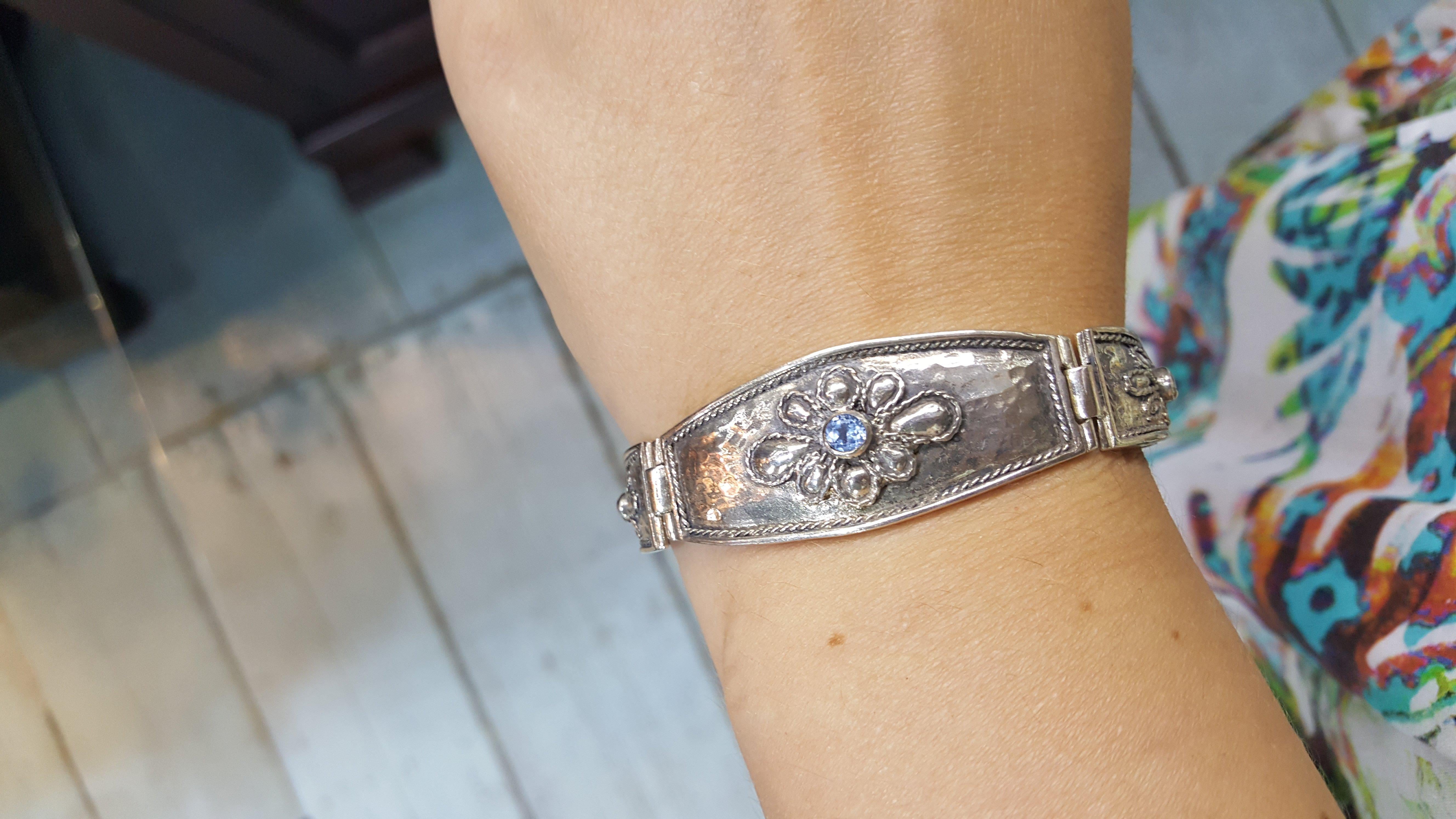 Byzantine Bracelet in Sterling Silver with zircon (B-20)