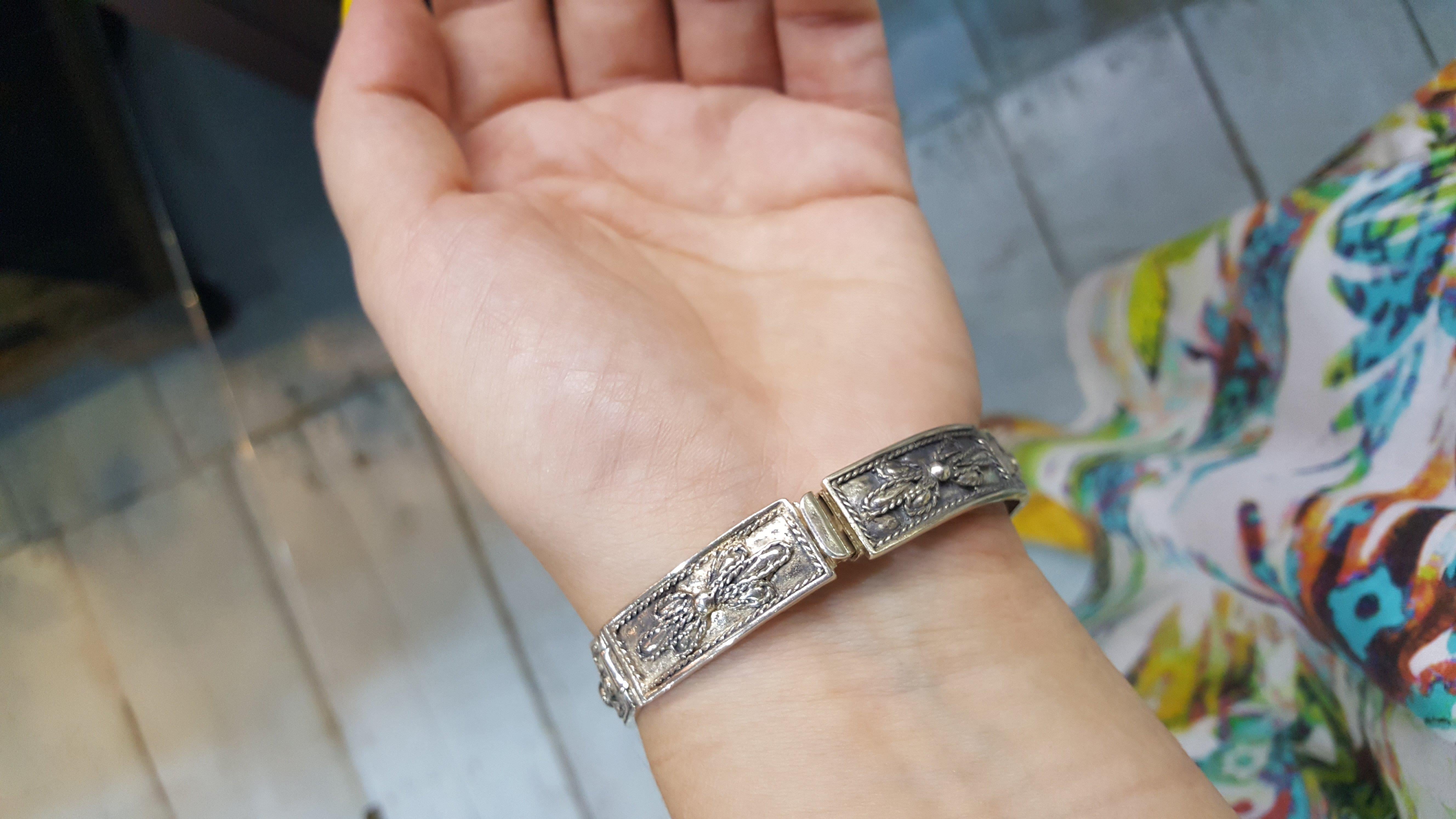 Byzantine Bracelet in Sterling Silver with zircon (B-20)