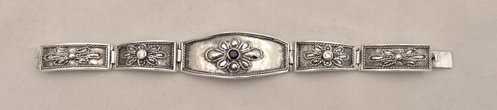 Byzantine Bracelet in Sterling Silver with zircon (B-20)