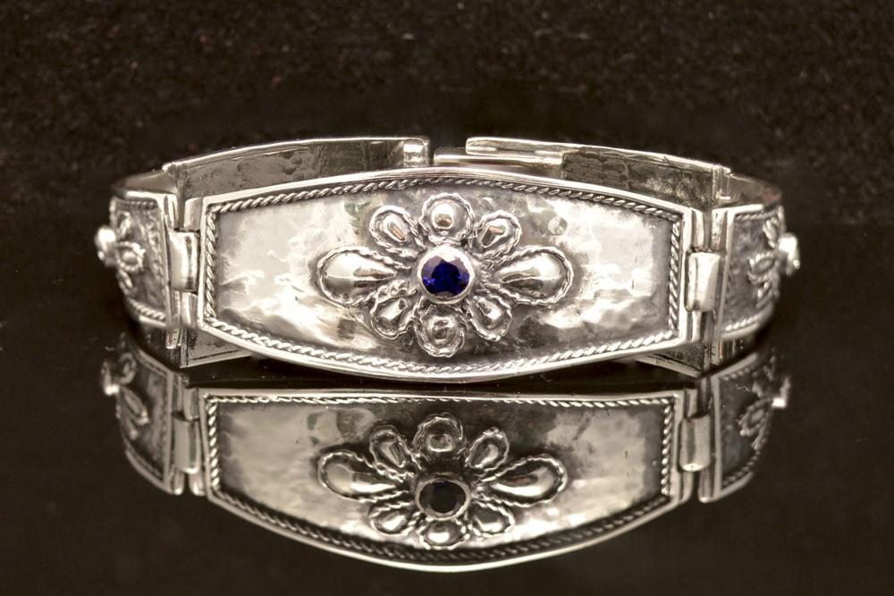 Byzantine Bracelet in Sterling Silver with zircon (B-20)