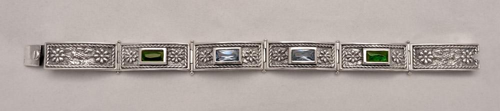 Byzantine Bracelet in Sterling Silver with zircon (B-27)