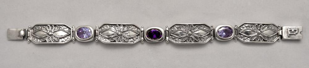 Byzantine Bracelet in Sterling Silver with zircon (B-29)