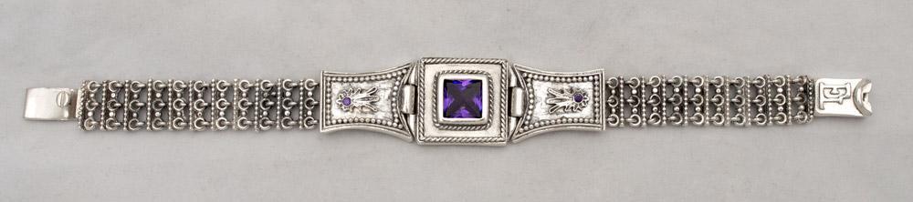 Byzantine Bracelet in Sterling Silver with zircon (B-30)