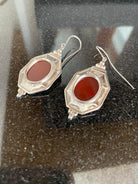 Byzantine Earrings in Sterling Silver with Carnelian (GT-10)