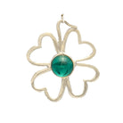 Sterling silver charm on plexiglass - Four Leaf clover - ELEFTHERIOU EL