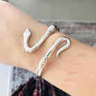 Coiled Snake Bangle, Minoan Bangle, Sterling Silver Bangle (B-52)