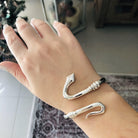 Coiled Snake Bangle, Minoan Bangle, Sterling Silver Bangle (B-52)