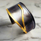 Cuff bracelet in Sterling Silver with Decorative Black Patina (Oxidation) (BM-02)