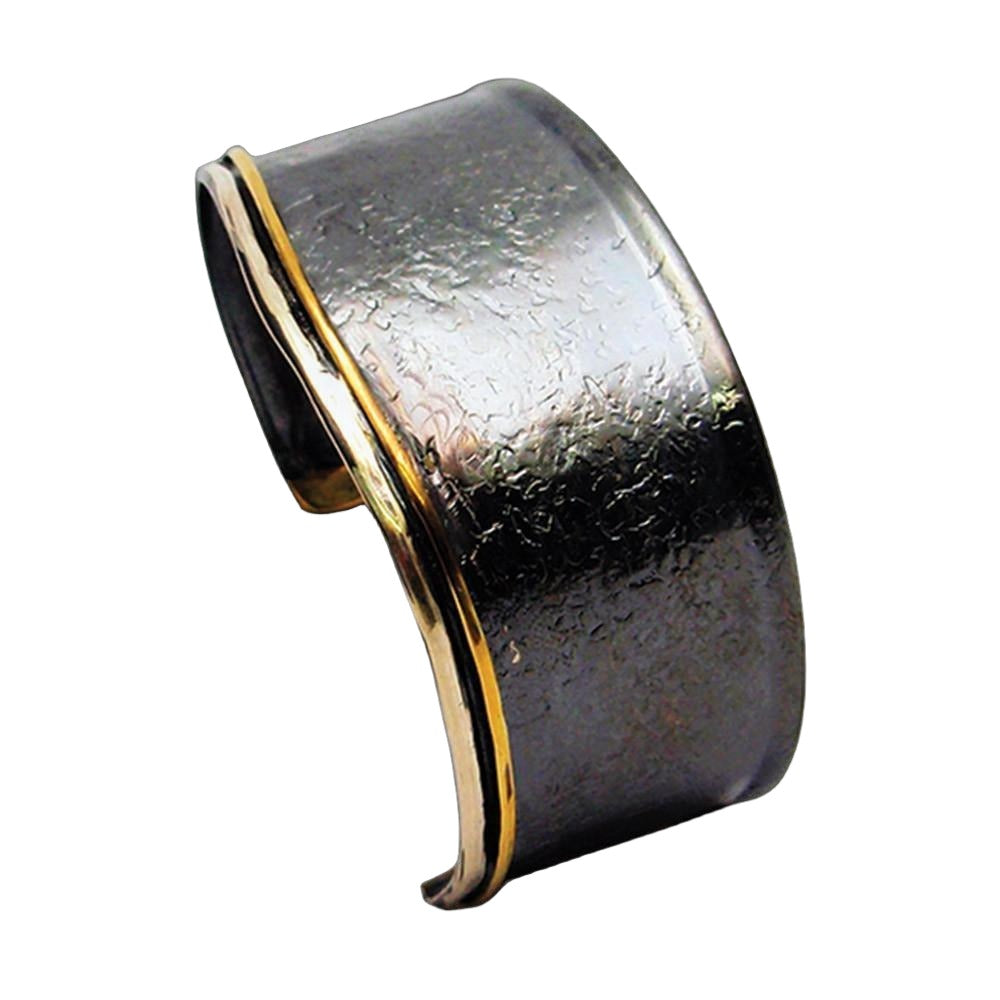 Cuff bracelet in Sterling Silver with Decorative Black Patina (Oxidation) (BM-09)