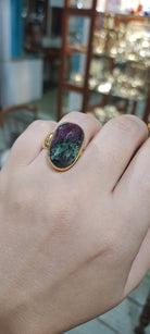 Diopside oval stone 18k gold ring, one of a kind, 18k gold ring, Fine ring, Handmade rings, Greek Jewelry