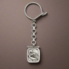 Dolphins Key ring in sterling silver, silver keychain, men's gift, handmade keychain (MP-12)