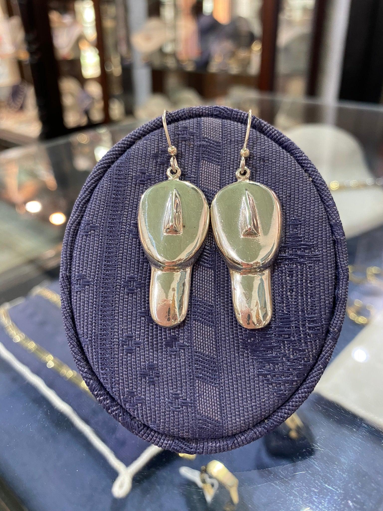 Greek Cycladic Earrings sterling silver earrings Greek Jewelry handmade earrings Head of a figurine type Plastira Earrings AG 10 ELEFTHERIOU EL Greek Jewelry