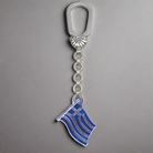 Greek Flag Key ring in sterling silver (MP-20)