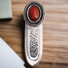 Greek Handmade Bookmark in Sterling Silver with Carnelian (PH-02)