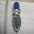 Greek Handmade Bookmark in Sterling Silver with Lapis Lazuli (PH-10)